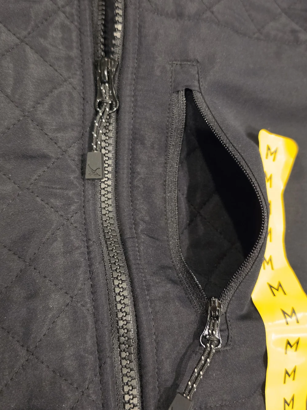 Eddie Bauer Black Quilted-Panel Fleece Jacket, M